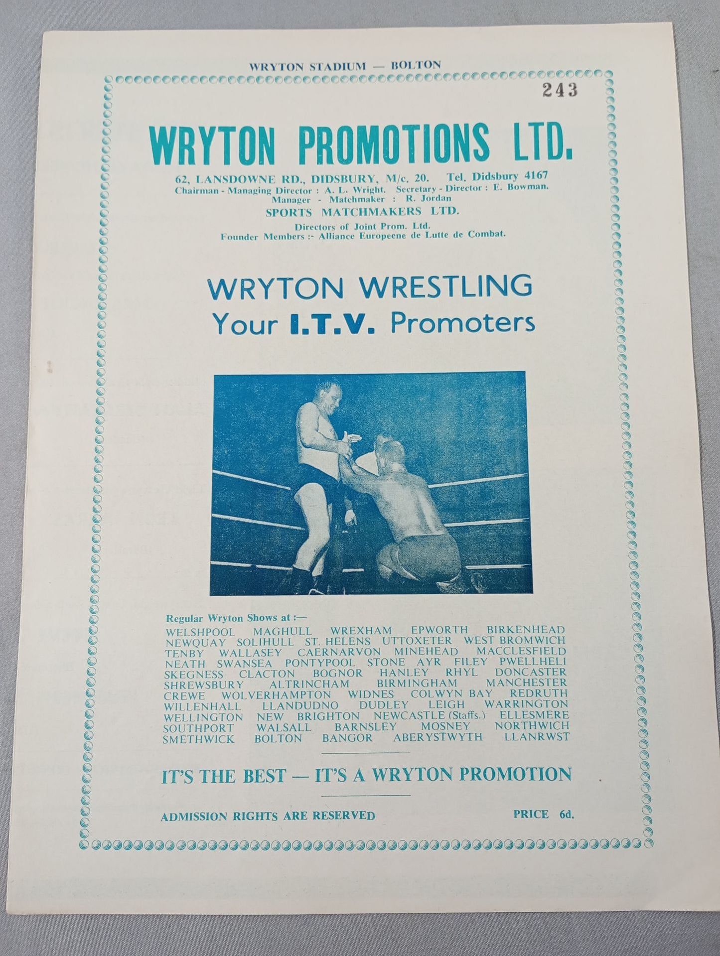 WRYTON PROMOTIONS LTD. (1966.10.14)