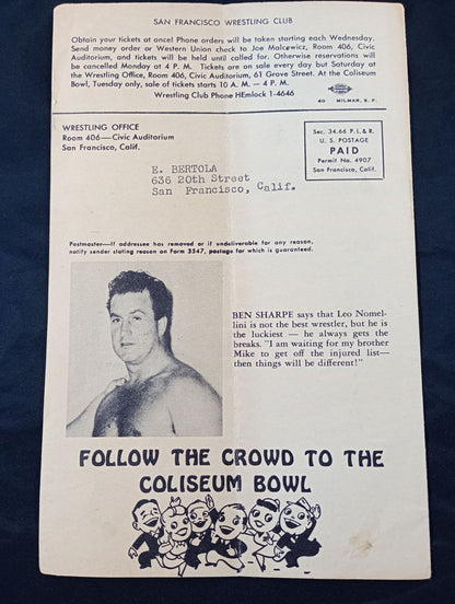 ★力道山 参戦★ West Coast WRESTLING NEWS(1952.3.11)