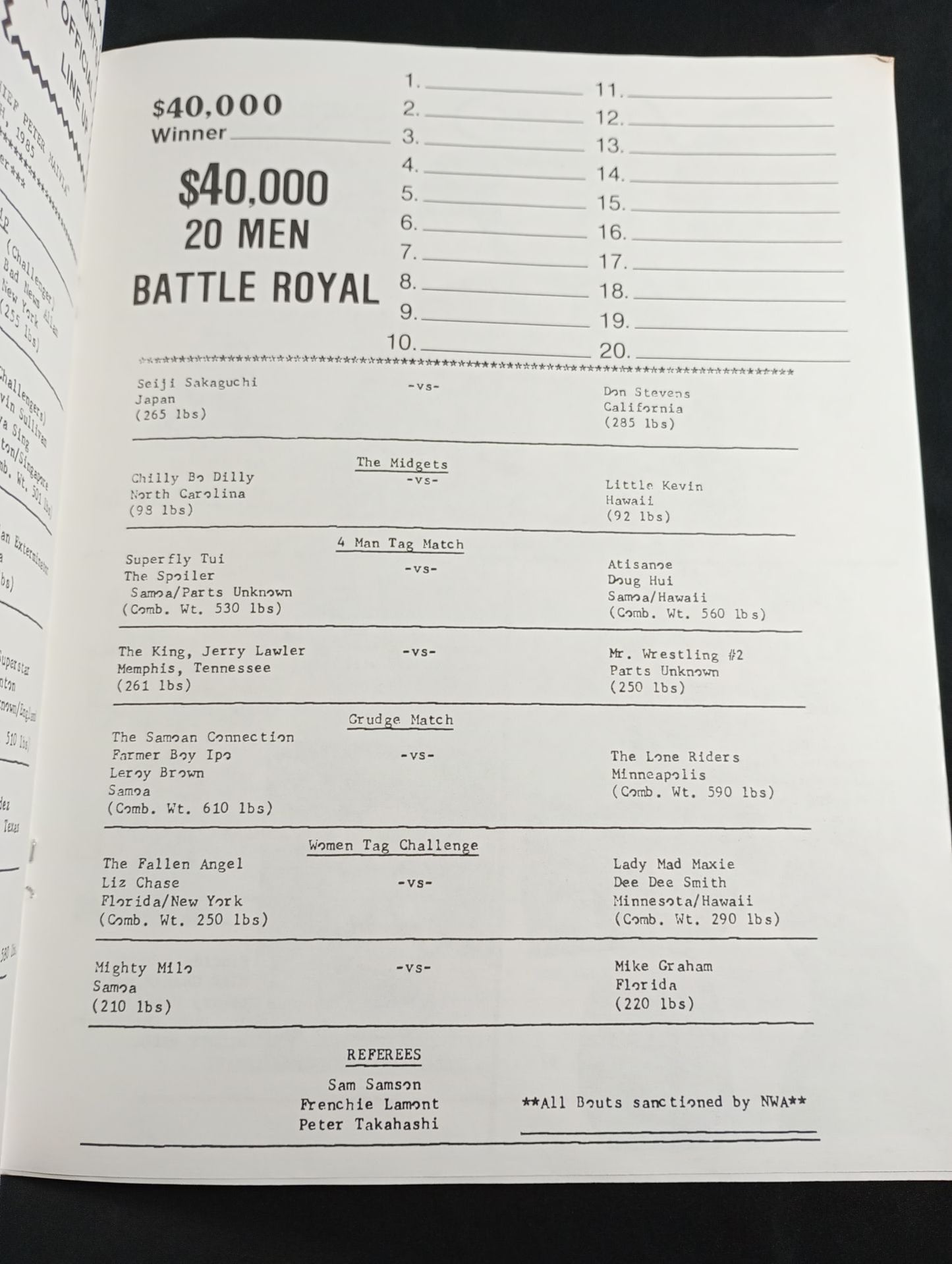 ★ Participation in ★ the Hawaii Tournament in New Japan PPW LIA MAIVIA presents HAWAII