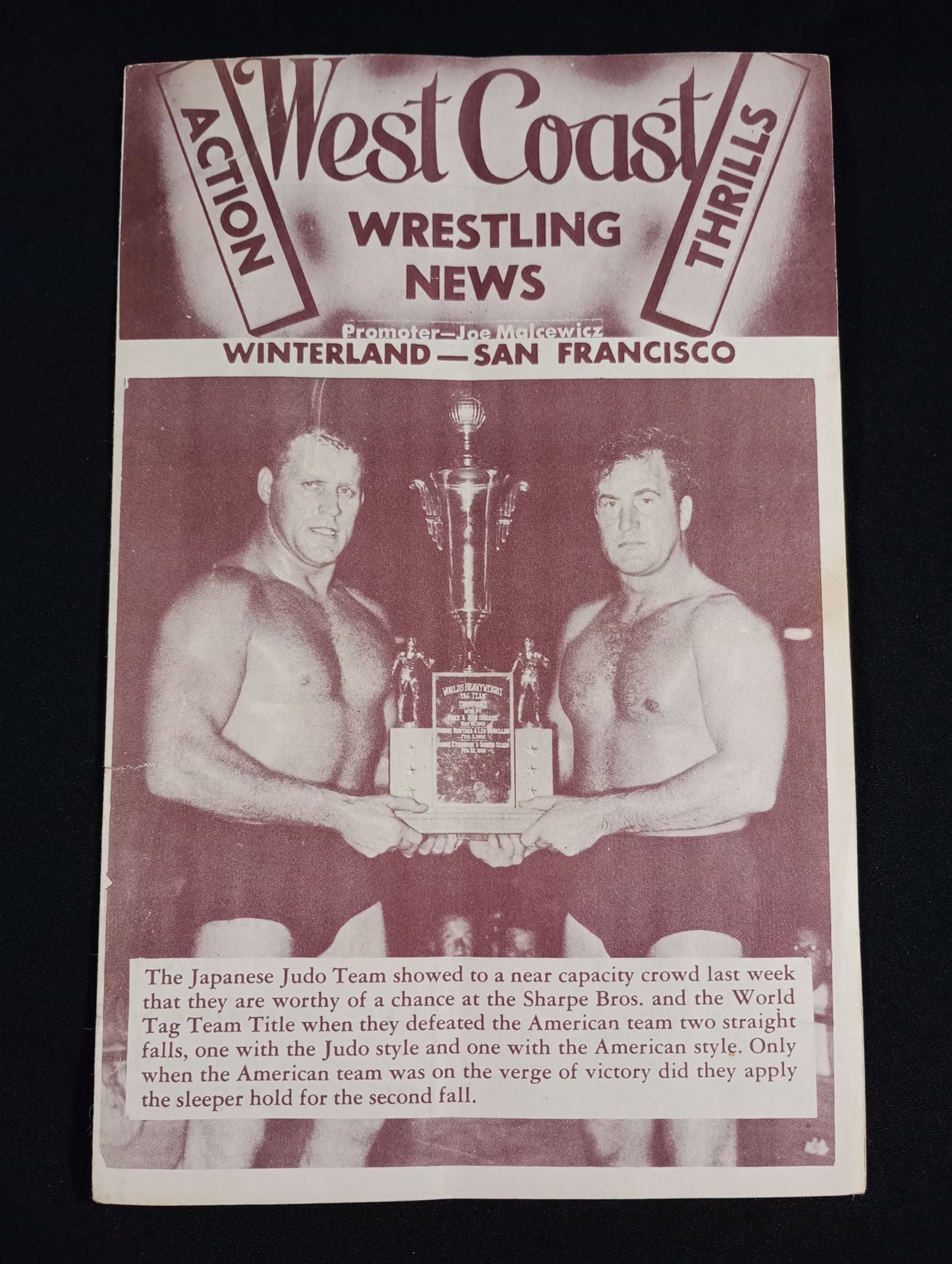☆木村政彦＆山口利夫 参戦☆ West Coast WRESTLING NEWS(1952.4.1