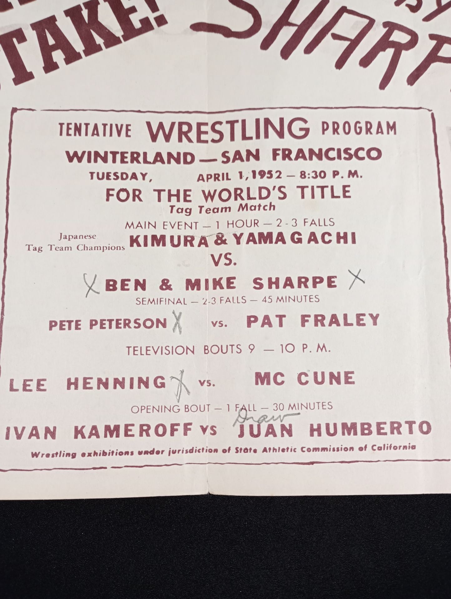 ★木村政彦＆山口利夫 参戦★ West Coast WRESTLING NEWS(1952.4.1)