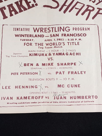 ★木村政彦＆山口利夫 参戦★ West Coast WRESTLING NEWS(1952.4.1)