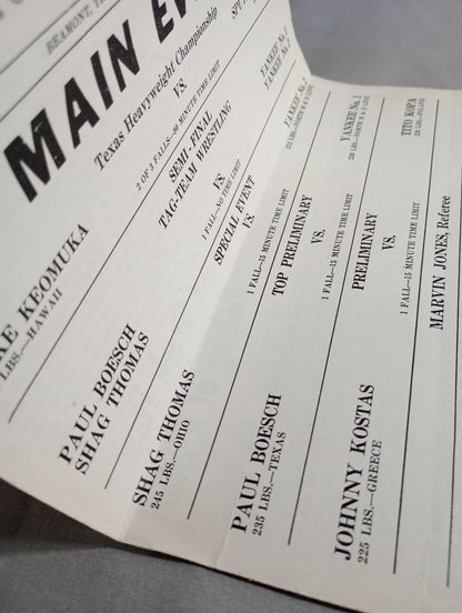 SPORTATORIUM Wrestling Program 1961 No.1