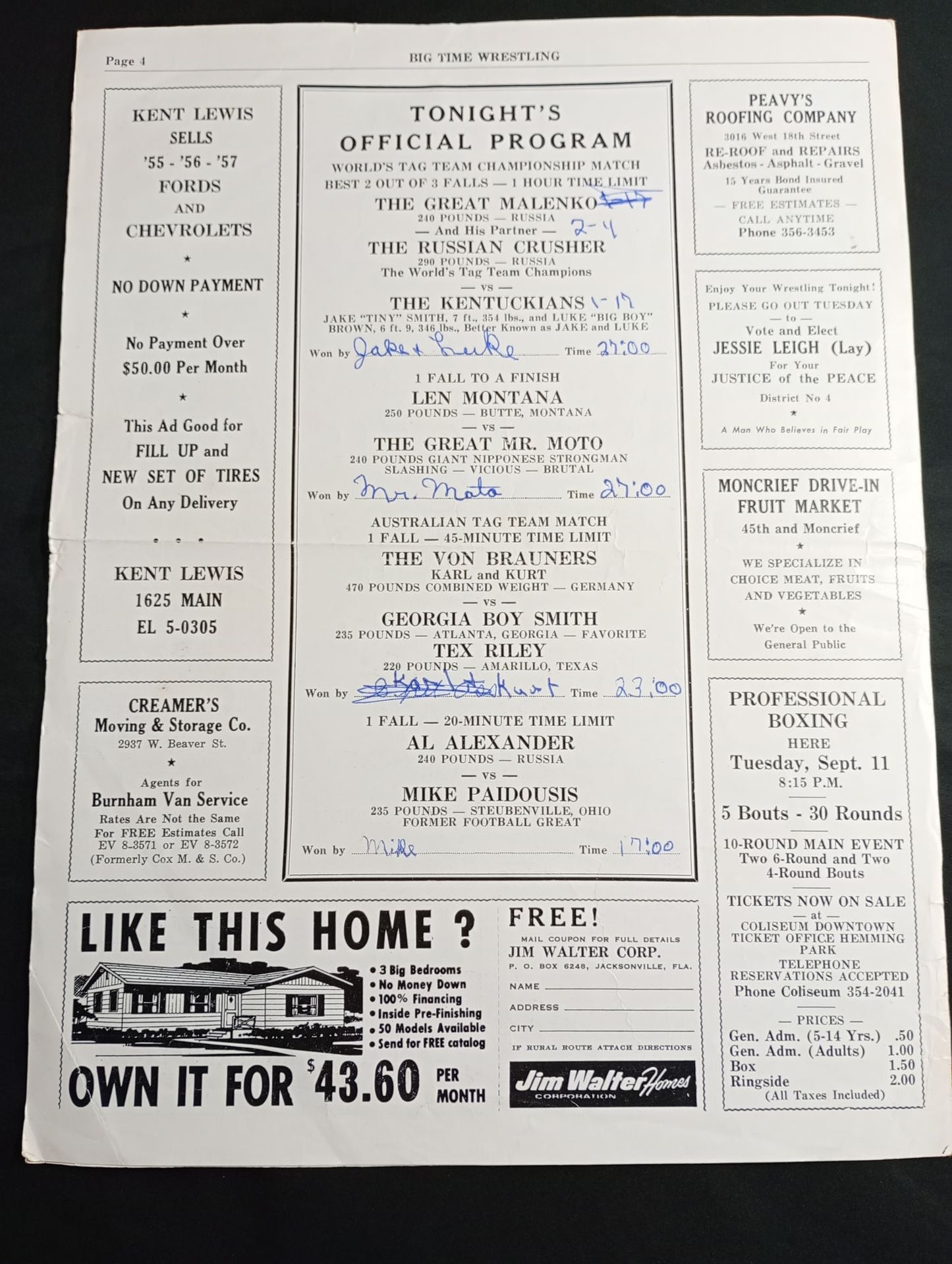 ★馬場表紙★ NWA BIG TIME WRESTLING / JACSONVILLE’S Vol.2 No.3