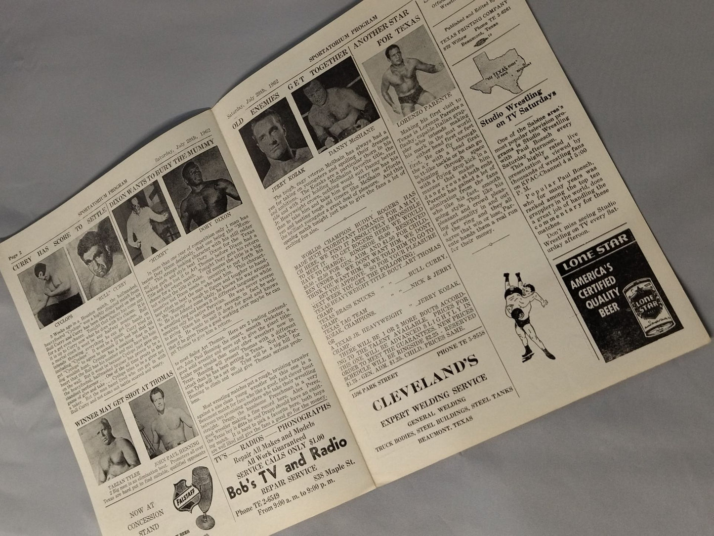 SPORTATORIUM Wrestling Program 1962 No.39