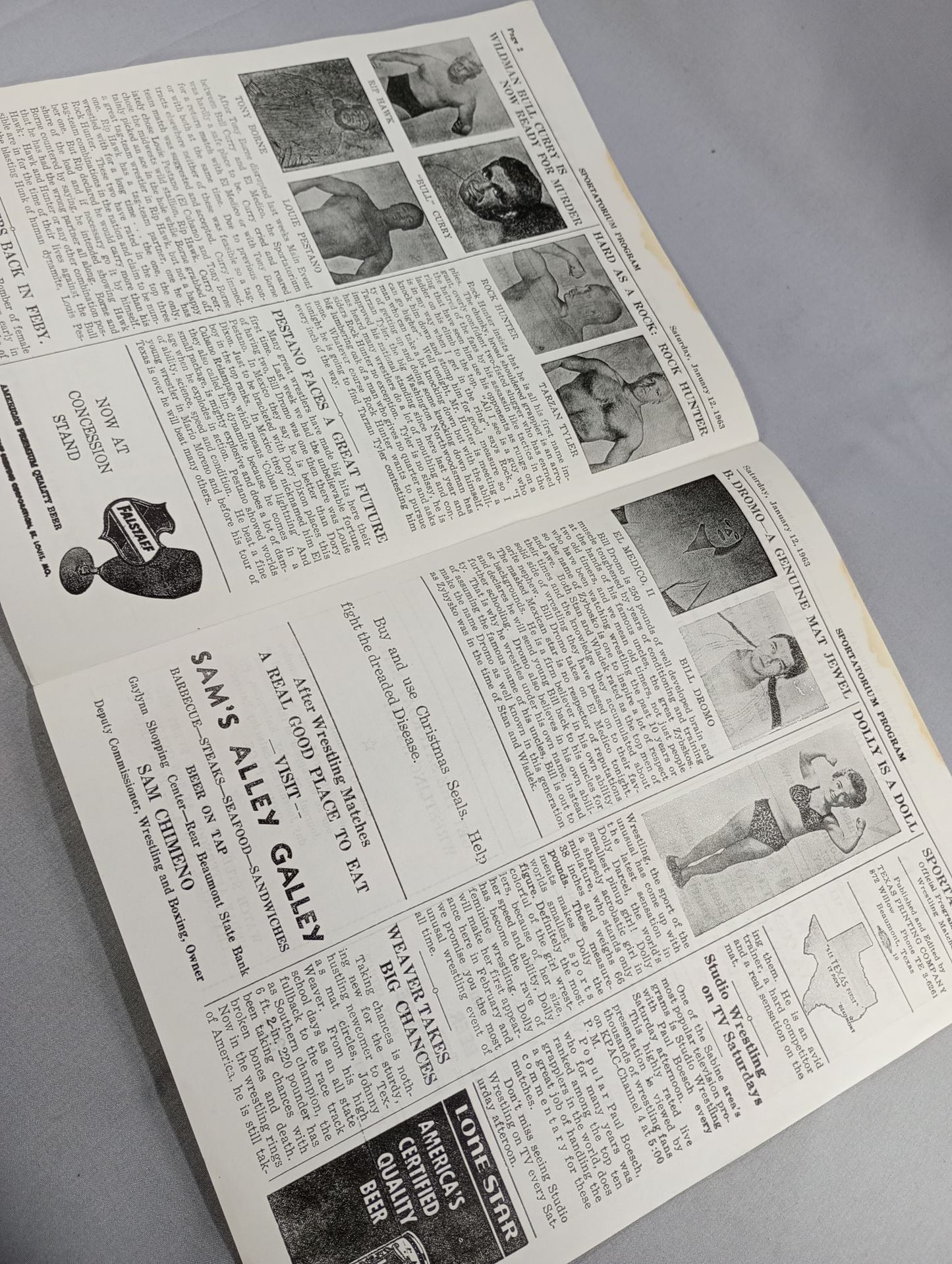 SPORTATORIUM Wrestling Program 1963 No.10