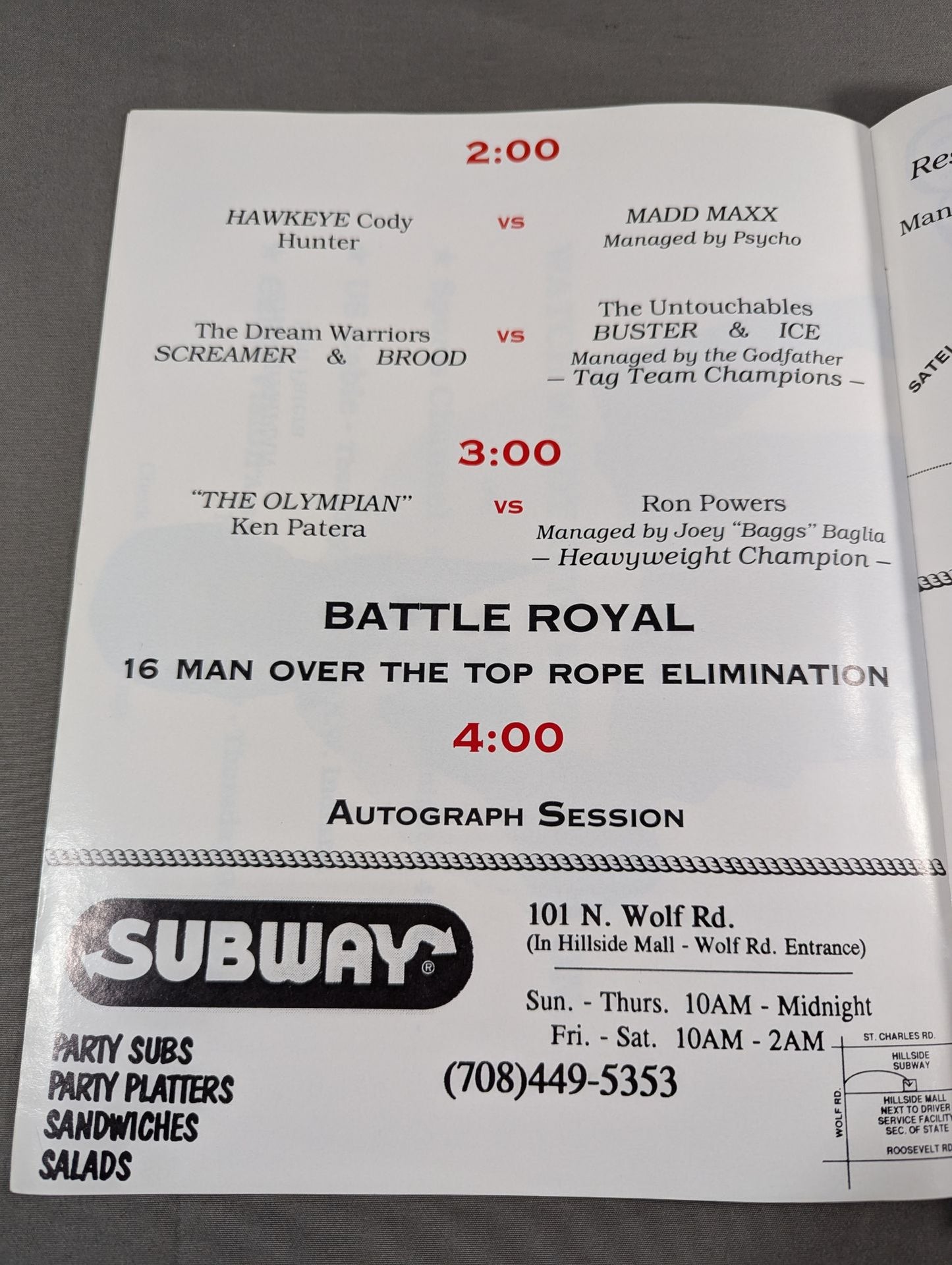 WCW(WCPW) / ALL STAR LINE-UP -Lucky Number Program- HILLSIDE MALL Ⅲ