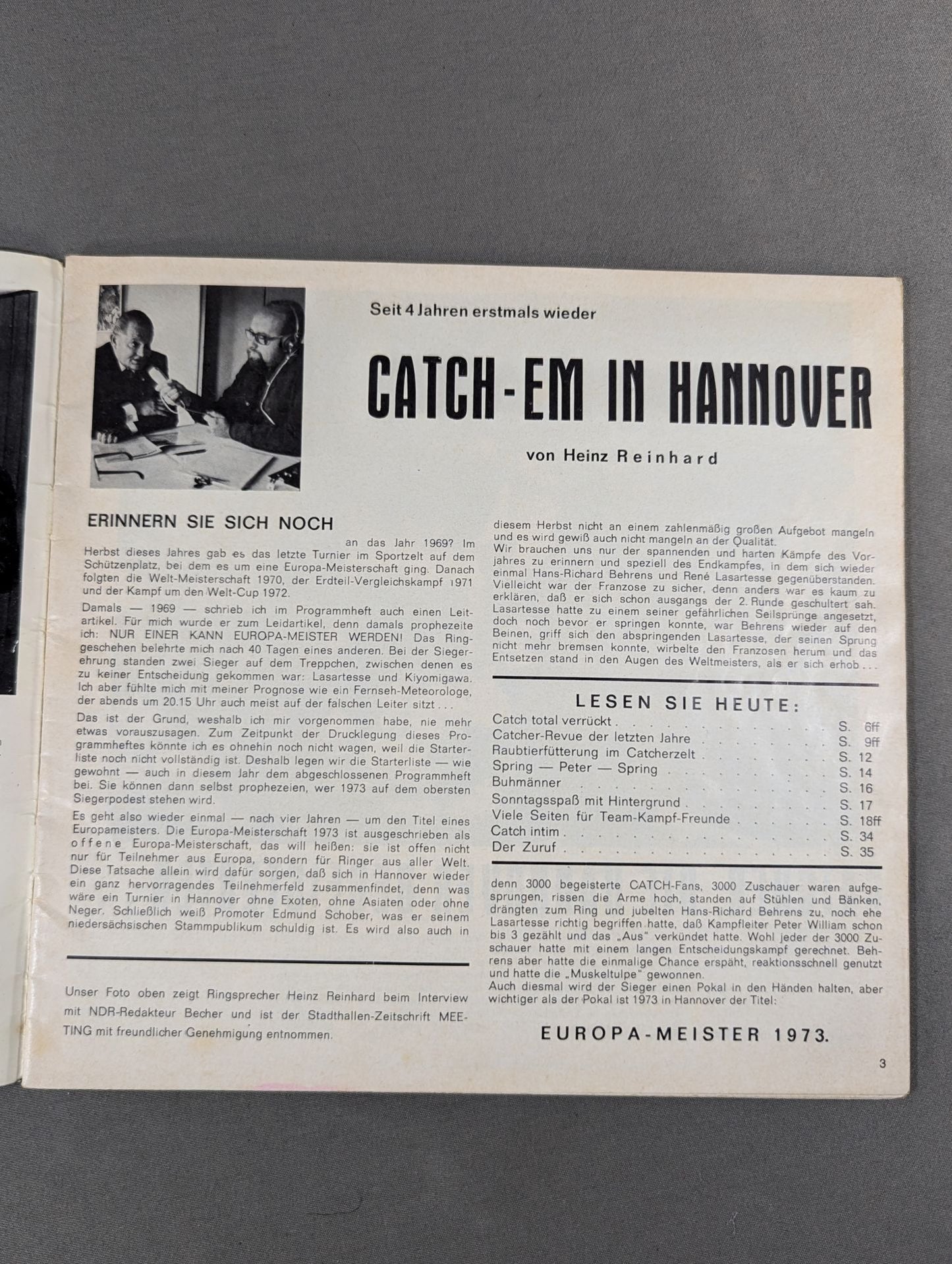 CATCH EUROPA MEISTERS CHAFT 1973