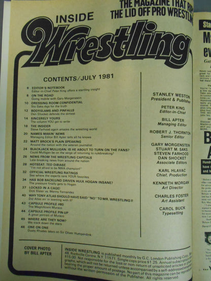 Inside Wrestling 1981年07月号