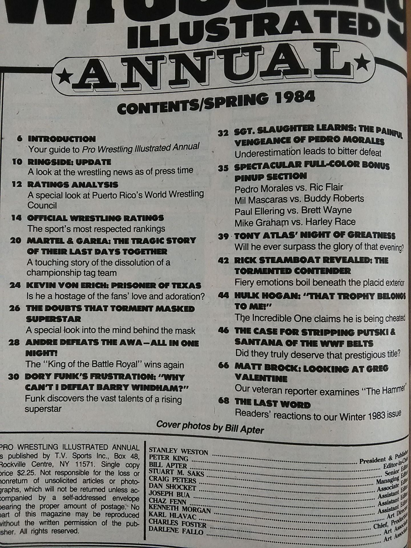 PRO Wrestling ILLUSTRATED ANNUAL 1984 Spring