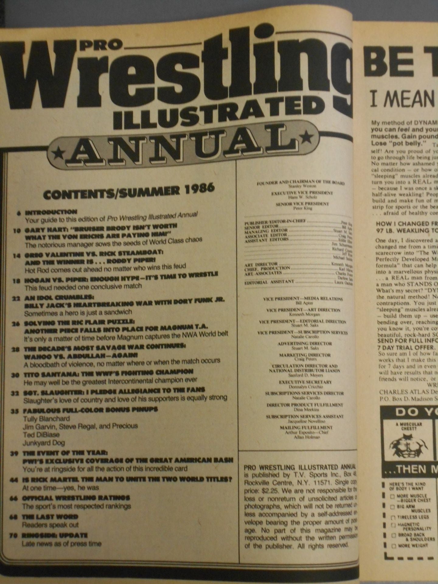 PRO Wrestling ILLUSTRATED ANNUAL 1986 Summer