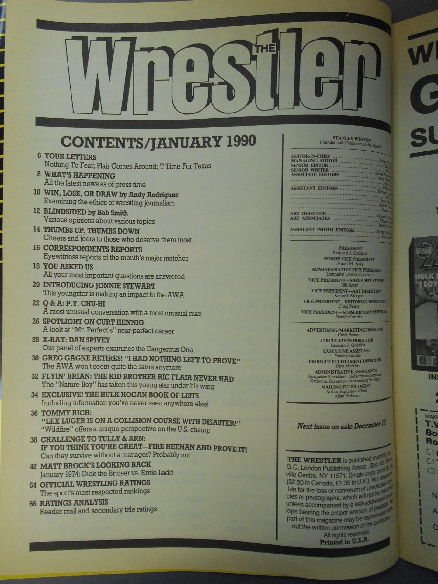 THE Wrestler 1990年01月号