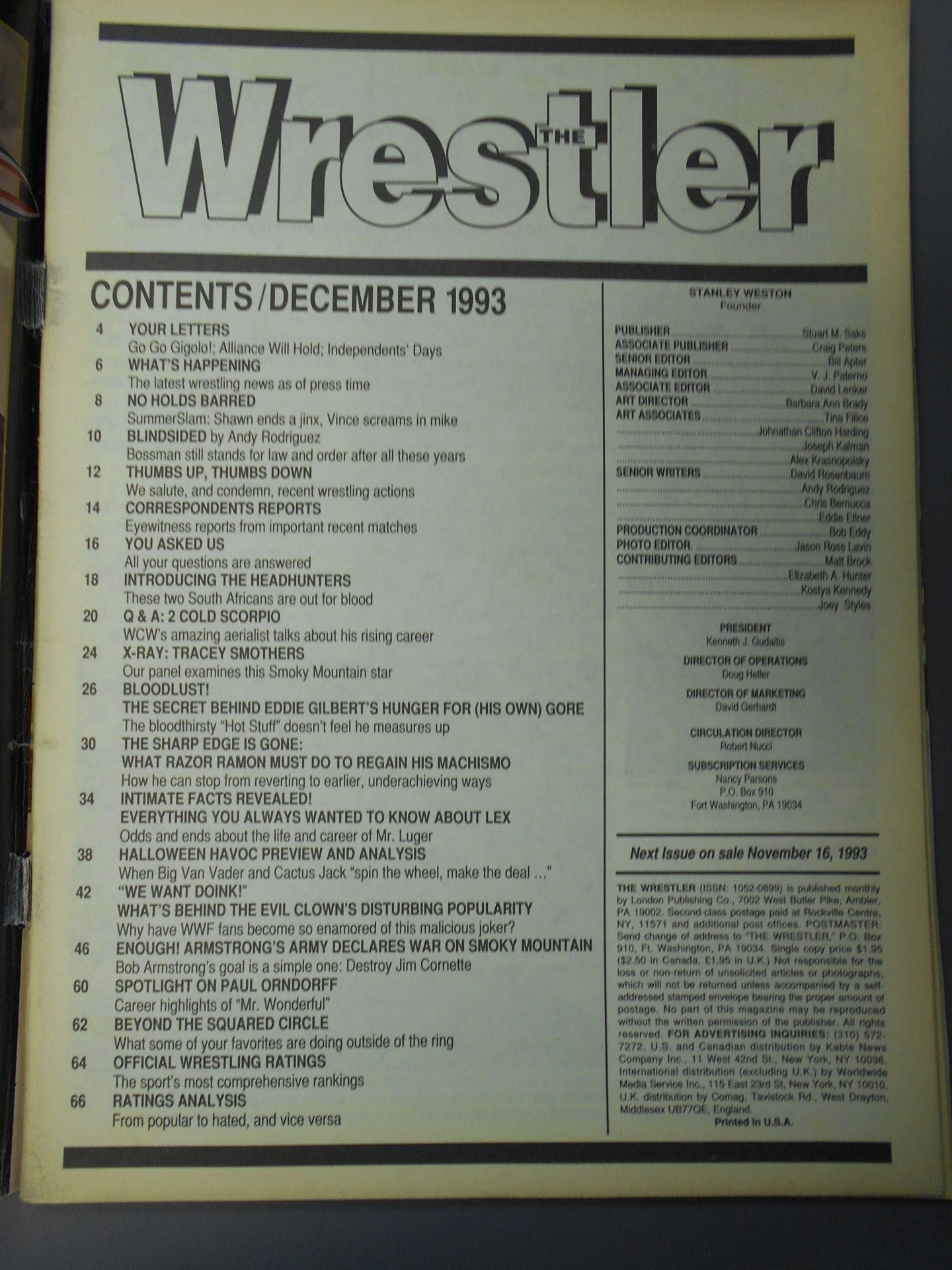 THE Wrestler 1993年12月号