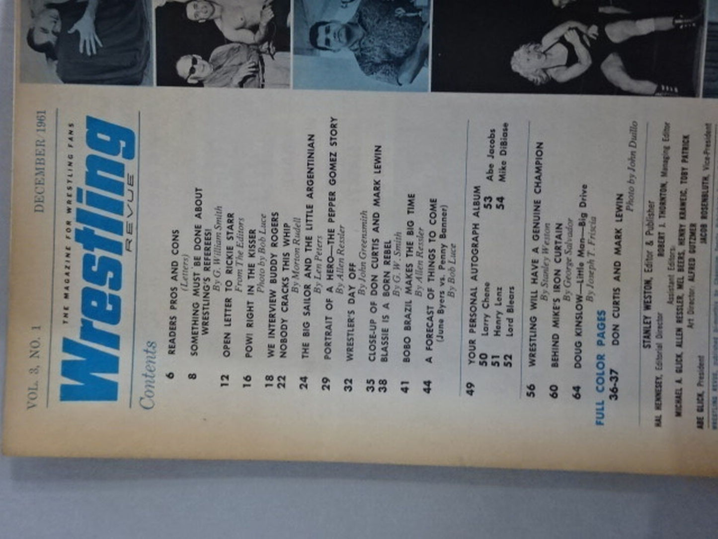 Wrestling REVUE 1961年12月号(No.3 Vol.1)
