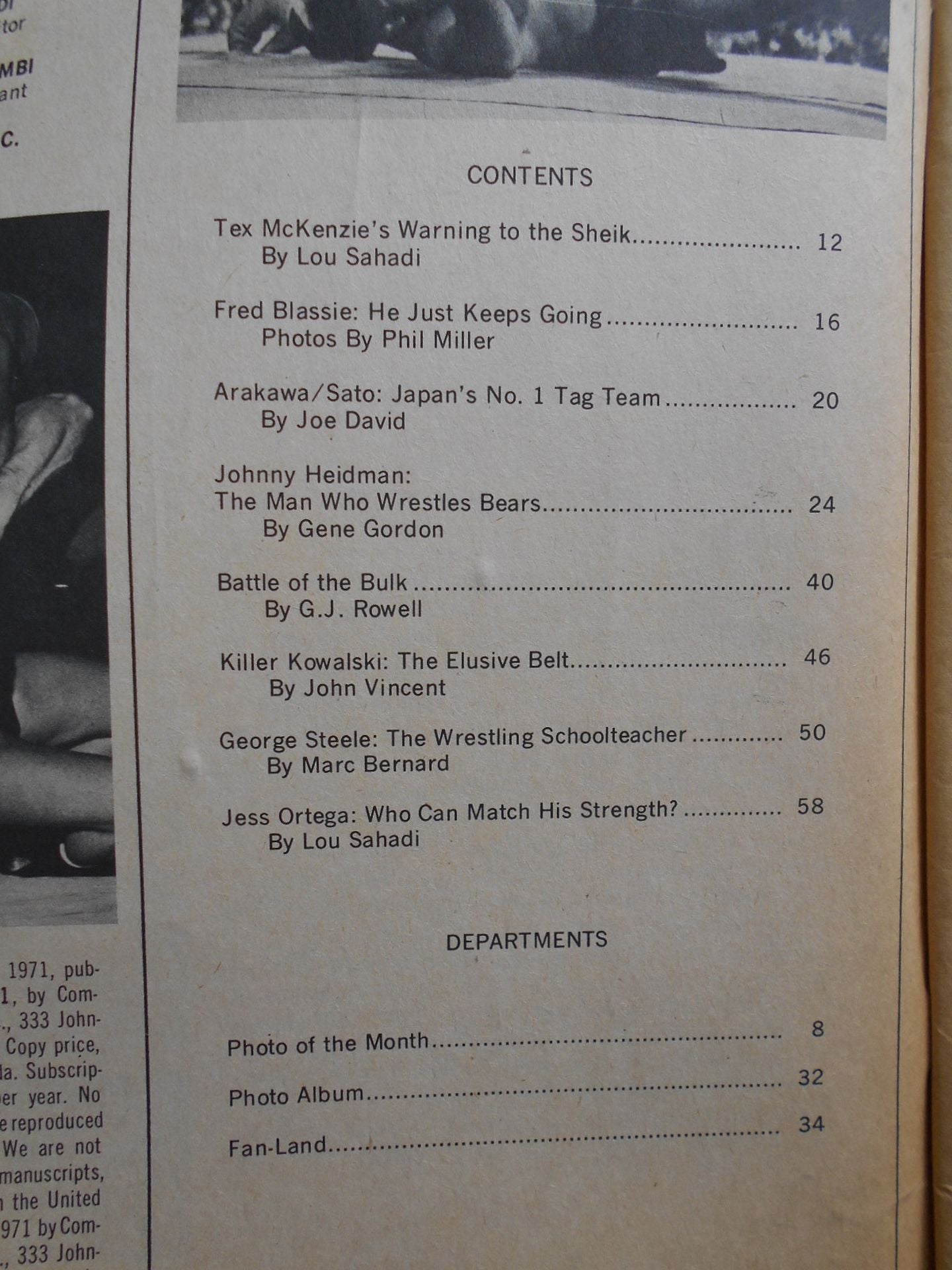 WRESTLING WORLD 1971年秋号