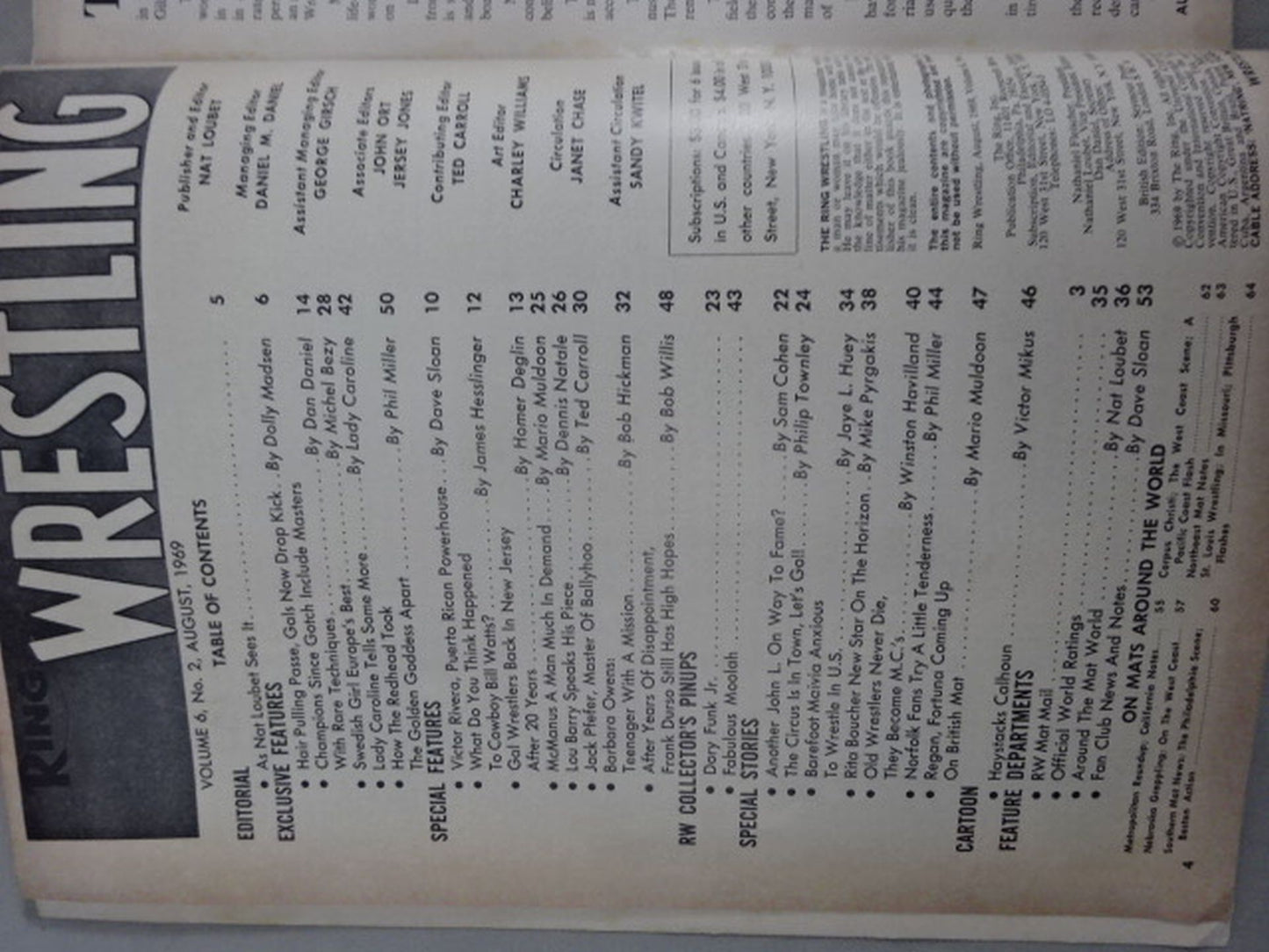 【The RING】WRESTLING 1969年08月号