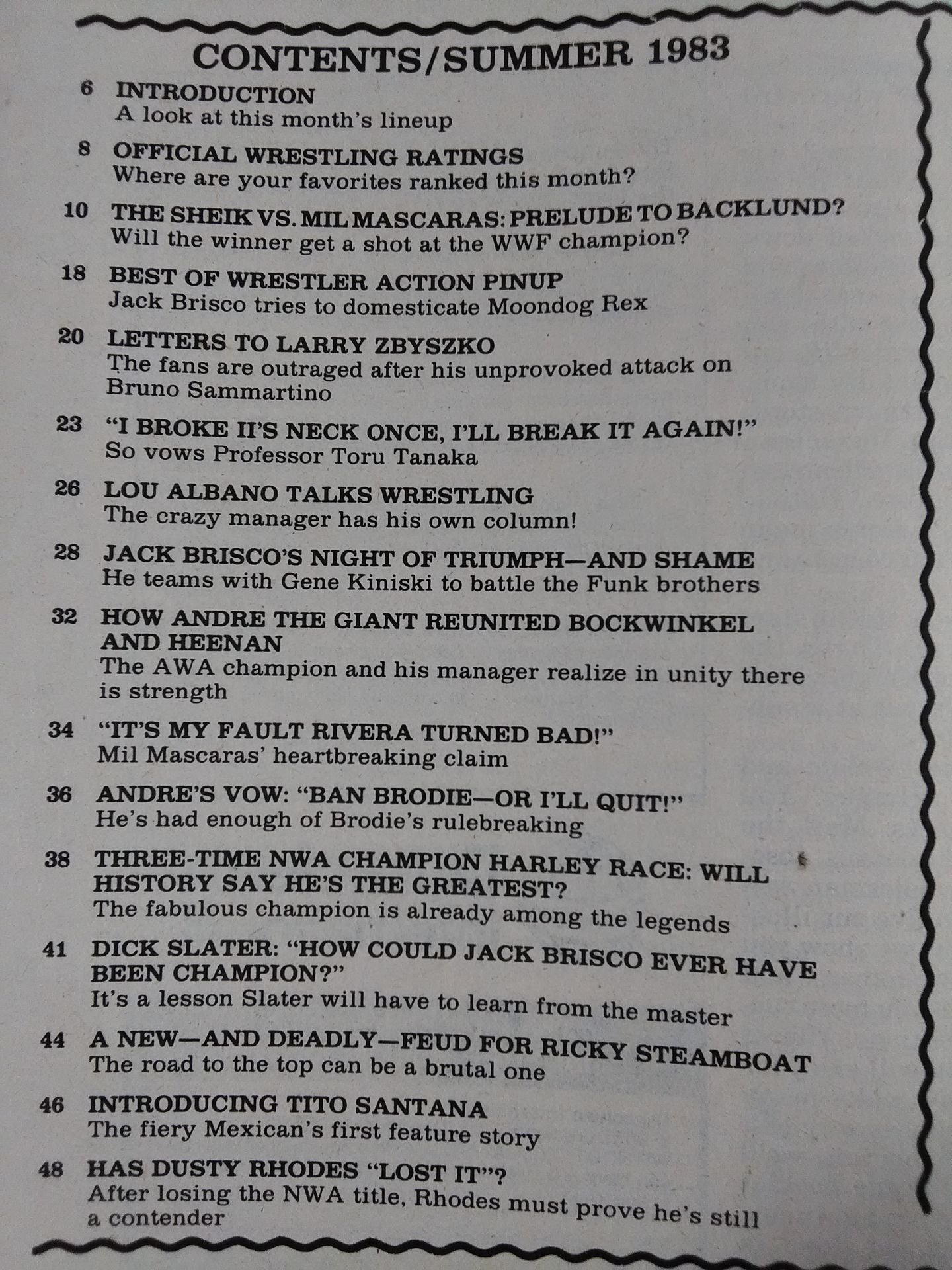 THE BEST OF THE Wrestler 1983年夏季号