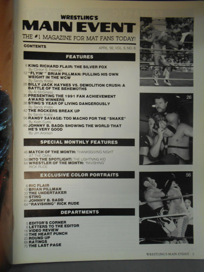 WRESTLING’S MAIN EVENT 1992年4月号