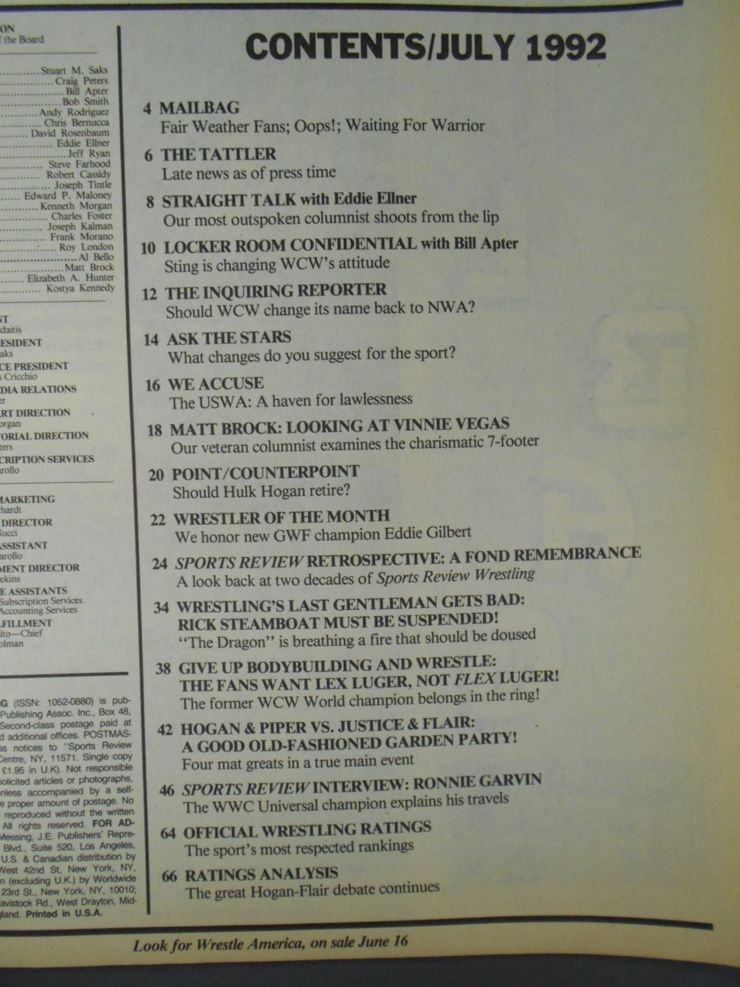 SPORTS REVIEW Wrestling 1992年07月号