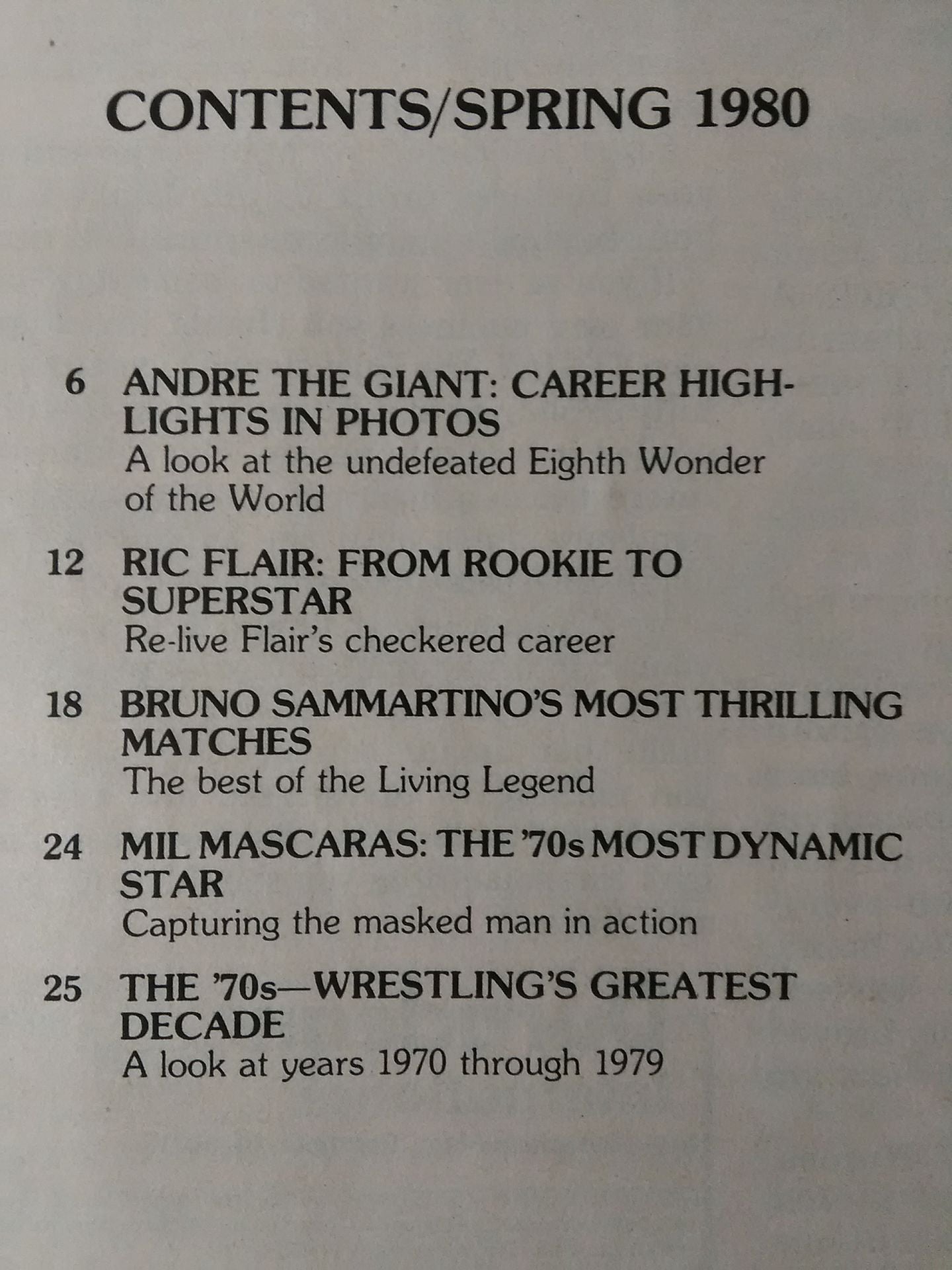 SPORTS REVIEW SERIES Wrestling PICTURE BOOK Spring 1980 Issue