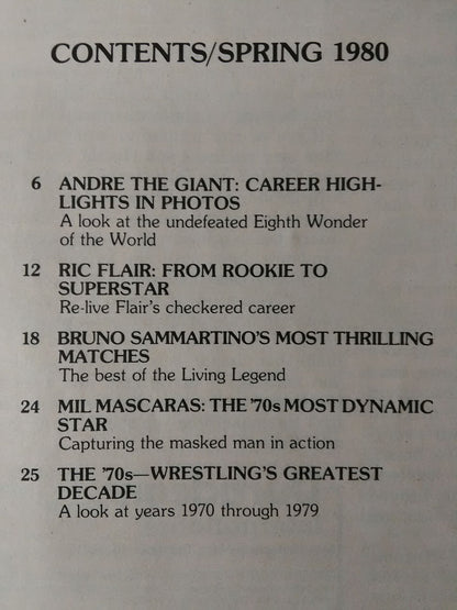 SPORTS REVIEW SERIES Wrestling PICTURE BOOK Spring 1980 Issue