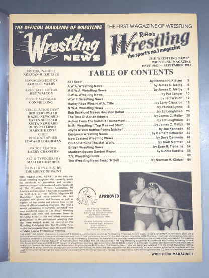 【The RING’S】Wrestling magazine 1983年9月号