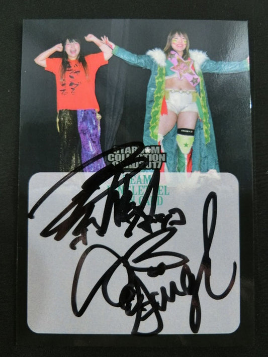 2017 STARDOM COLLECTION CARD ジャングル叫女＆刀羅ナツコ 公式サインカード