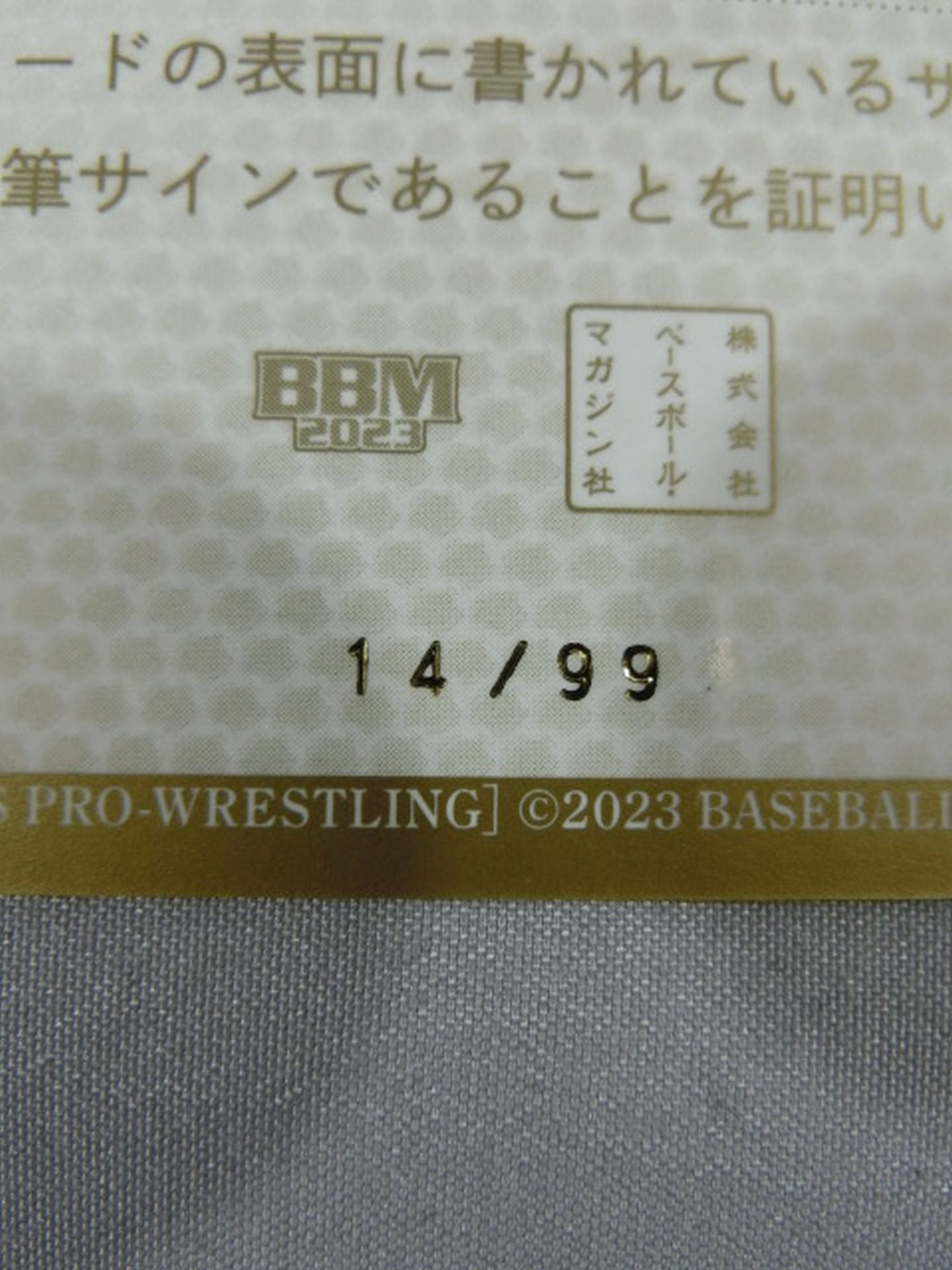 2023 BBM NATSUMI 公式サインカード