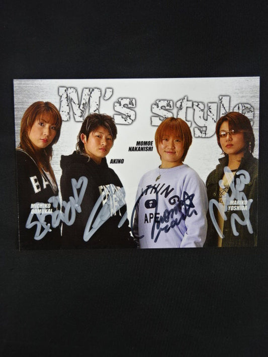 M's STYLE Michiko Omukai  & AKINO & Nakanishi Momoe & Yoshida Mariko Officialautographed card 