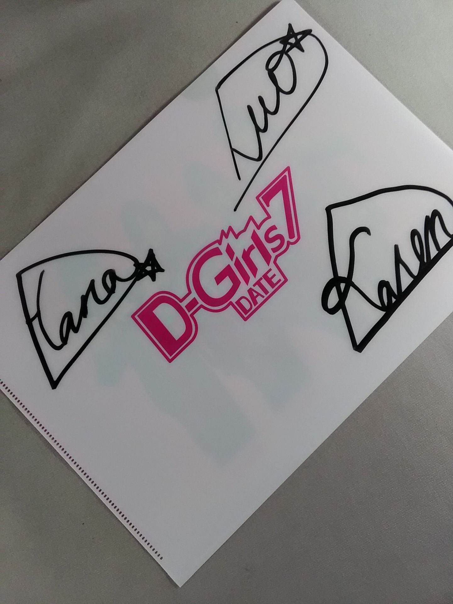 [3 fighters hand signed autograph Team DATE plastic file folder