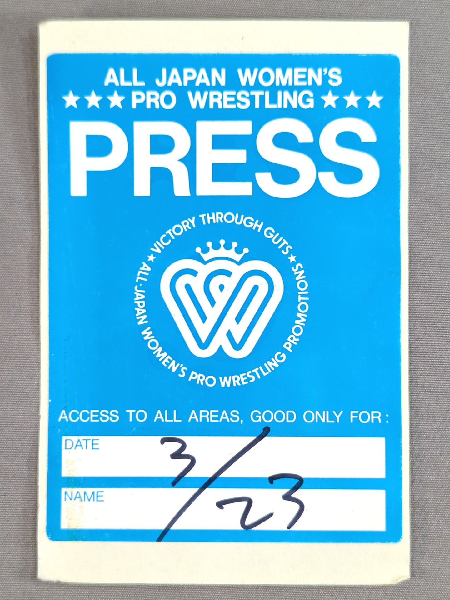 All Japan Women\'s Pro Wrestling 【PRESS Pass Card (03/23)