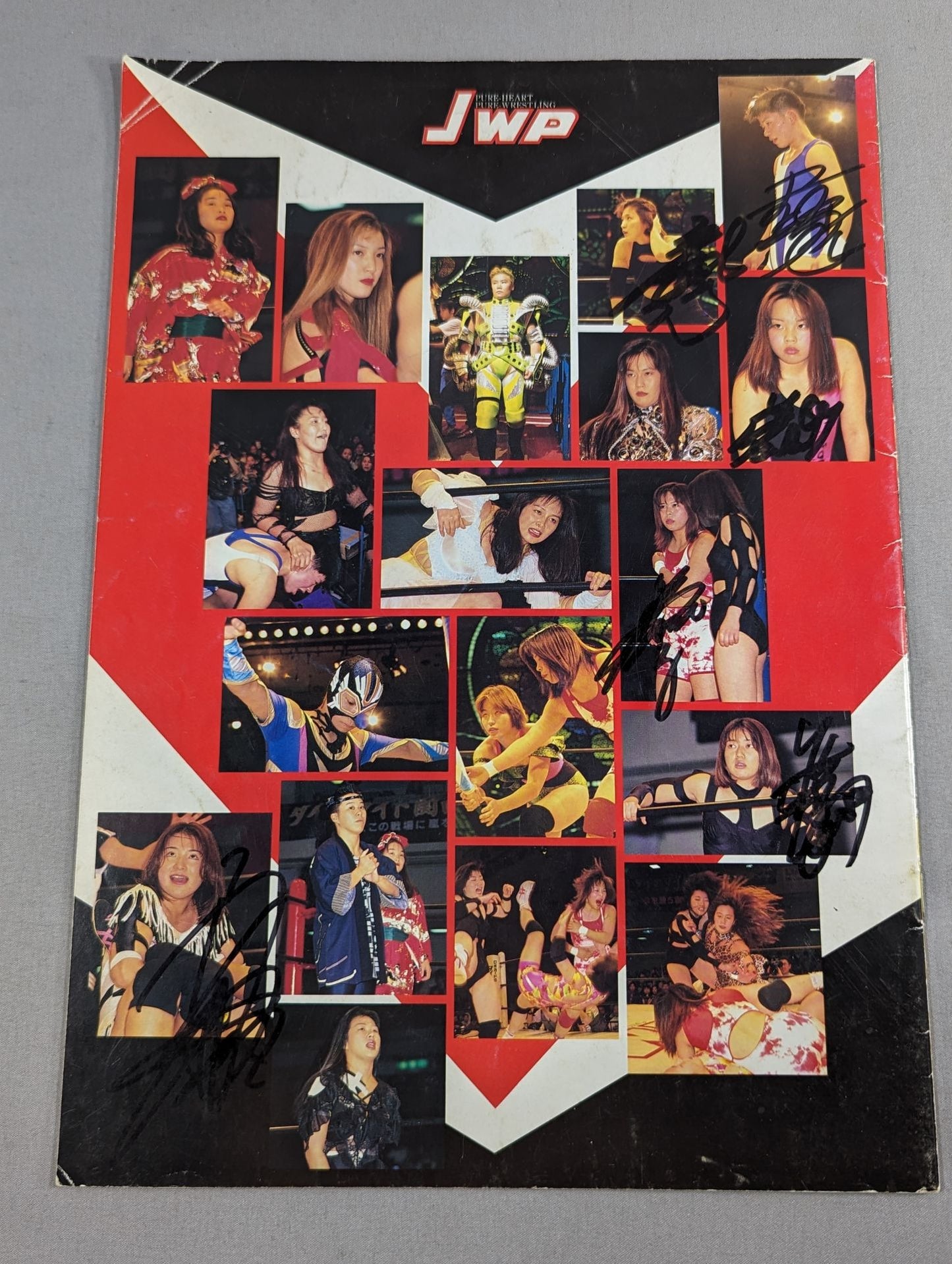 [6 fighters hand signed autograph 】JWP OFFICIAL PAMPHLET Vol.17