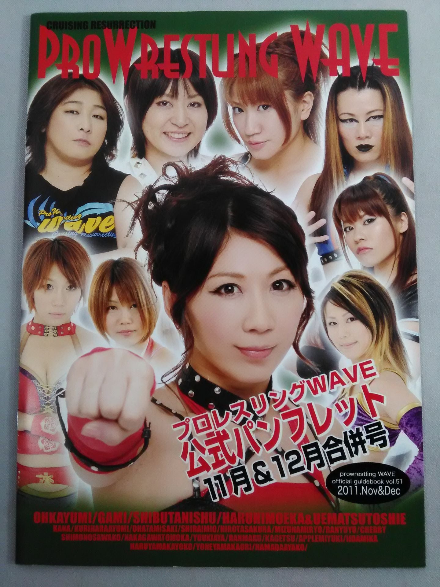 [5 fighters hand signed autograph Pro-wrestling  WAVE Official Pamphlet vol.51