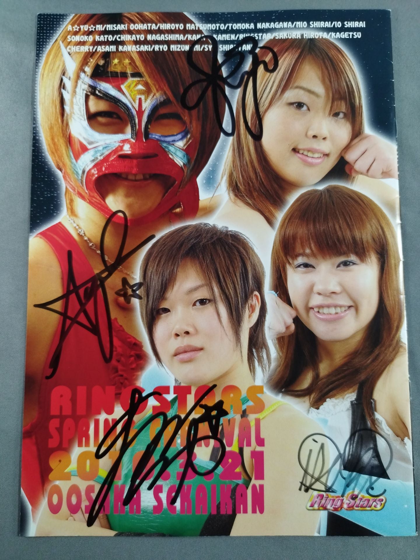 [4 fighters hand signed autograph 】RING STARS SPRING CARNIVAL