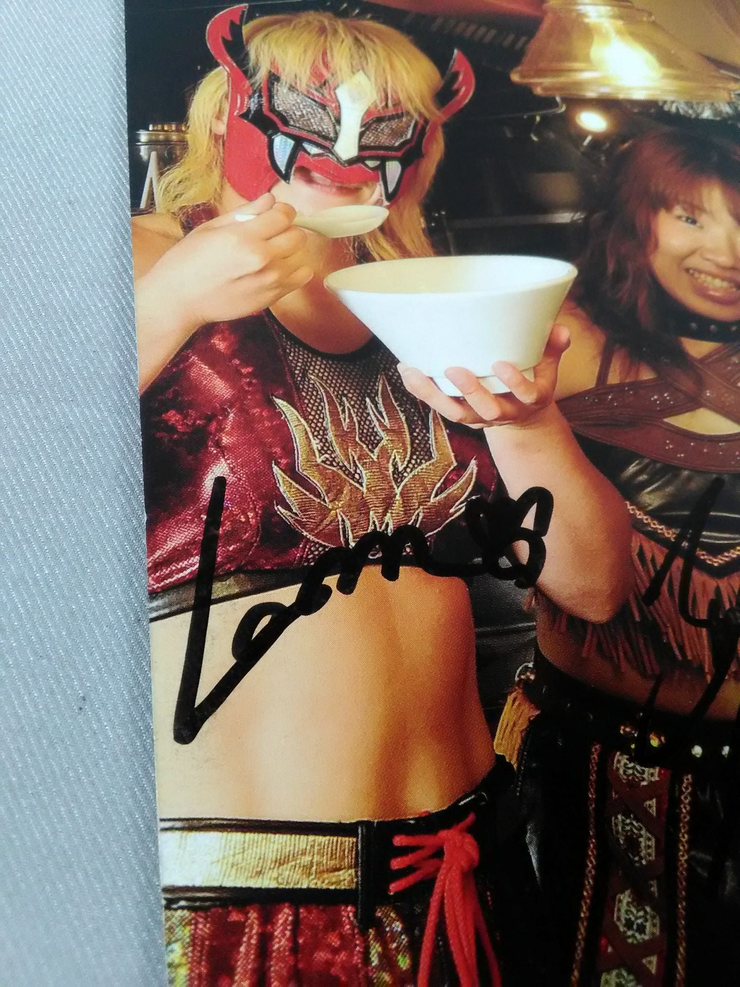 [2 fighters hand signed autograph Noodle Pro!! 2 Pro Wrestling  and Ramen Friendship Tag!~Tunny Family Former FINA