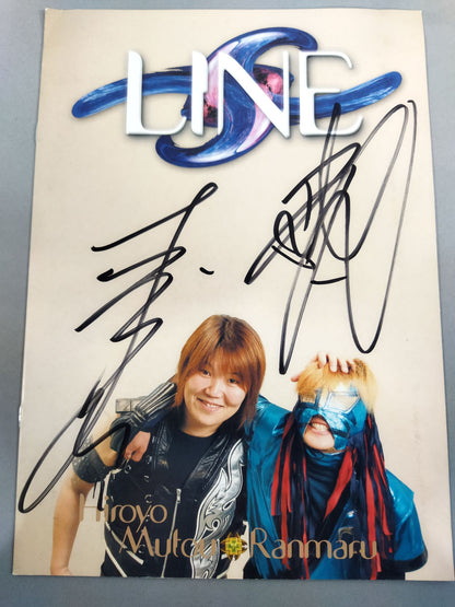 [2 fighters hand signed autograph LINE Hiroyo Muto / Salvation Ninja Ranmaru Debut 10th Anniversary Tournament