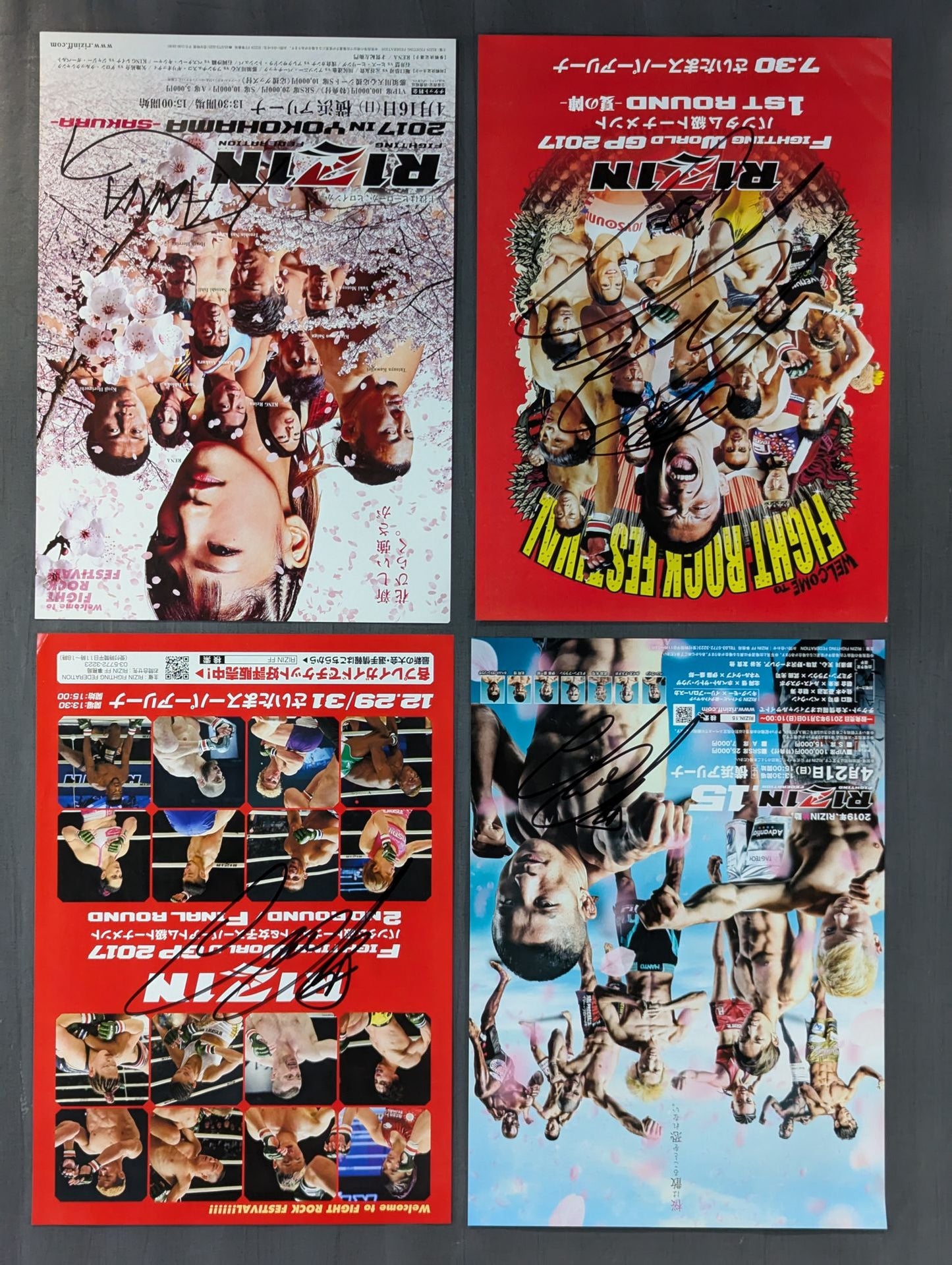[Each fighters hand signed autograph RIZIN Flyer Set