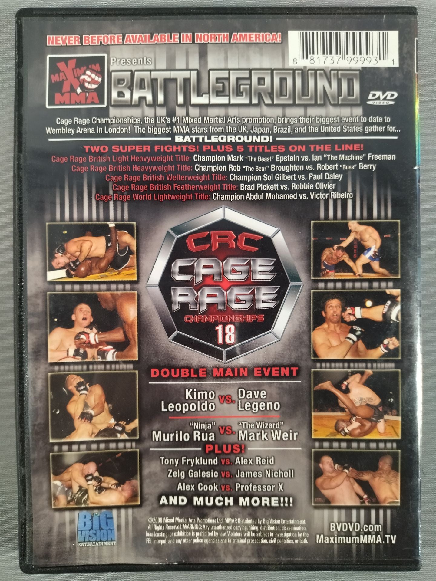 CAGE RAGE 18 BATTLEGROUND