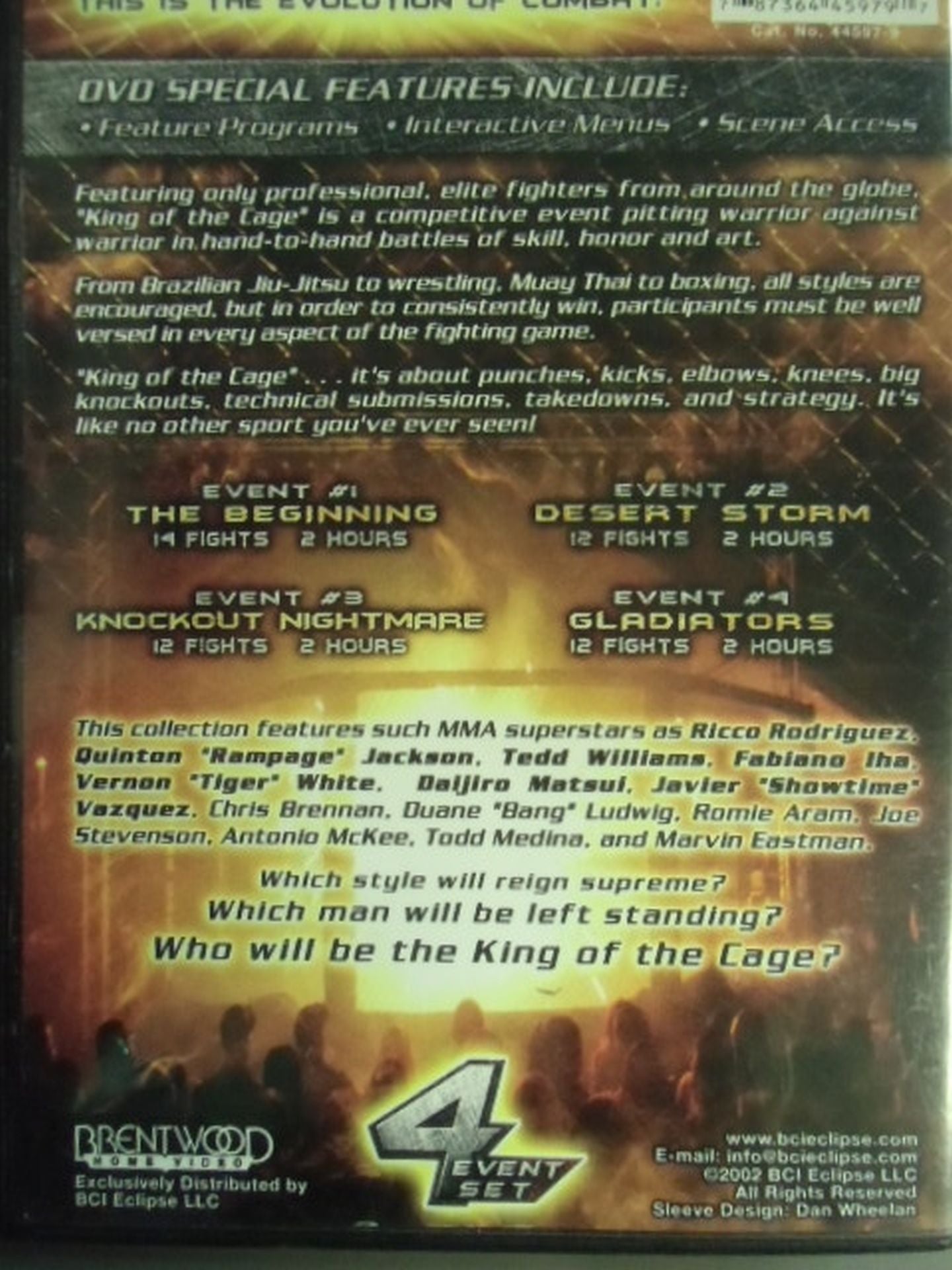 【4EVENT SET】KING OF THE CAGE THE EVOLUTION OF COMBAT(1～4)