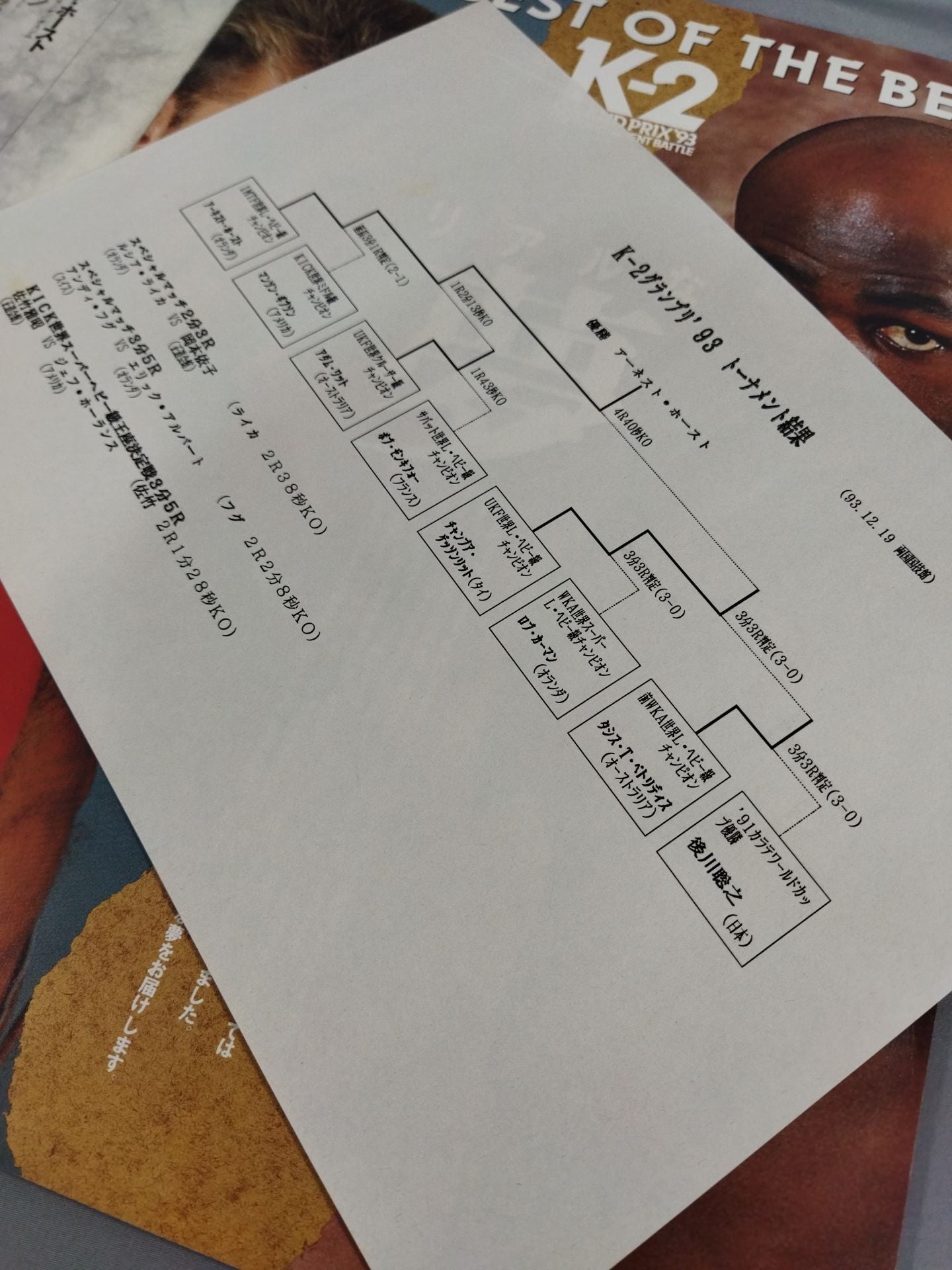 【石井和義 直筆サイン入り】K-2 GRANDPRIX ’93 THE TOURNAMENT BATTLE