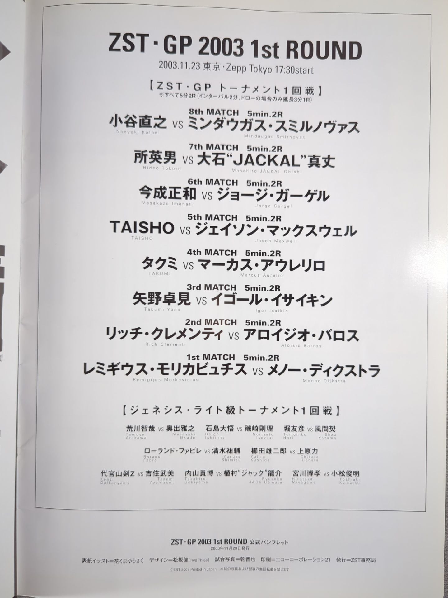 ZST-GP2003 FIRST ROUND