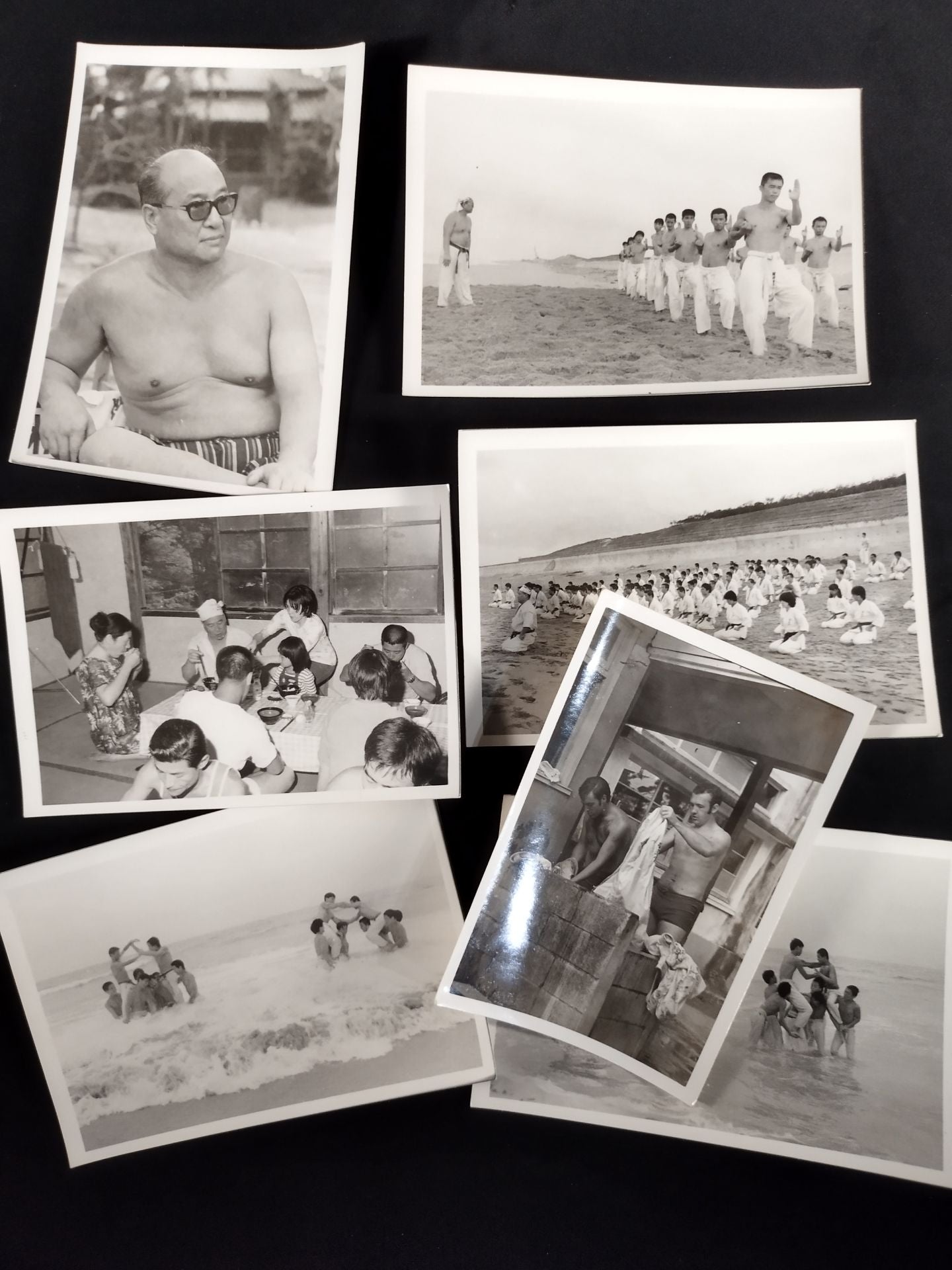Mas Oyama (Masutatsu Oyama)  Kyokushin KARATE  Summer Camp Black and WhitePhoto Sets(4)
