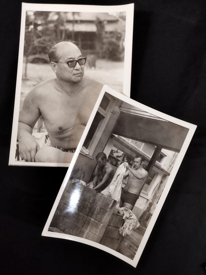 Mas Oyama (Masutatsu Oyama)  Kyokushin KARATE  Summer Camp Black and WhitePhoto Sets(4)