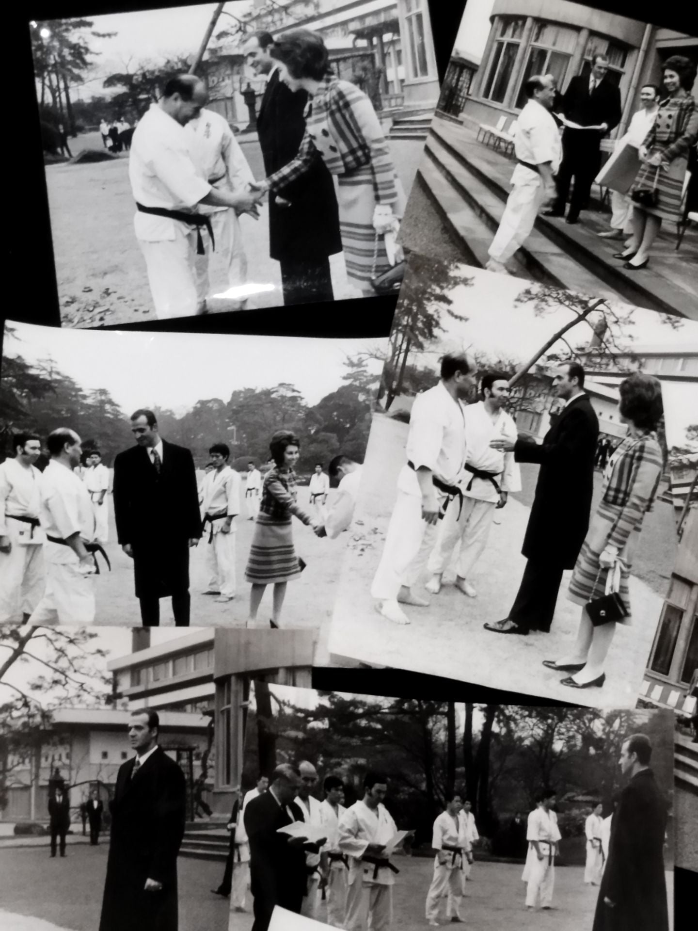 Mas Oyama (Masutatsu Oyama)  Demonstration on the occasion of the visit of the Crown Prince of Spain to JapanBlack and White photo  Set (1972)