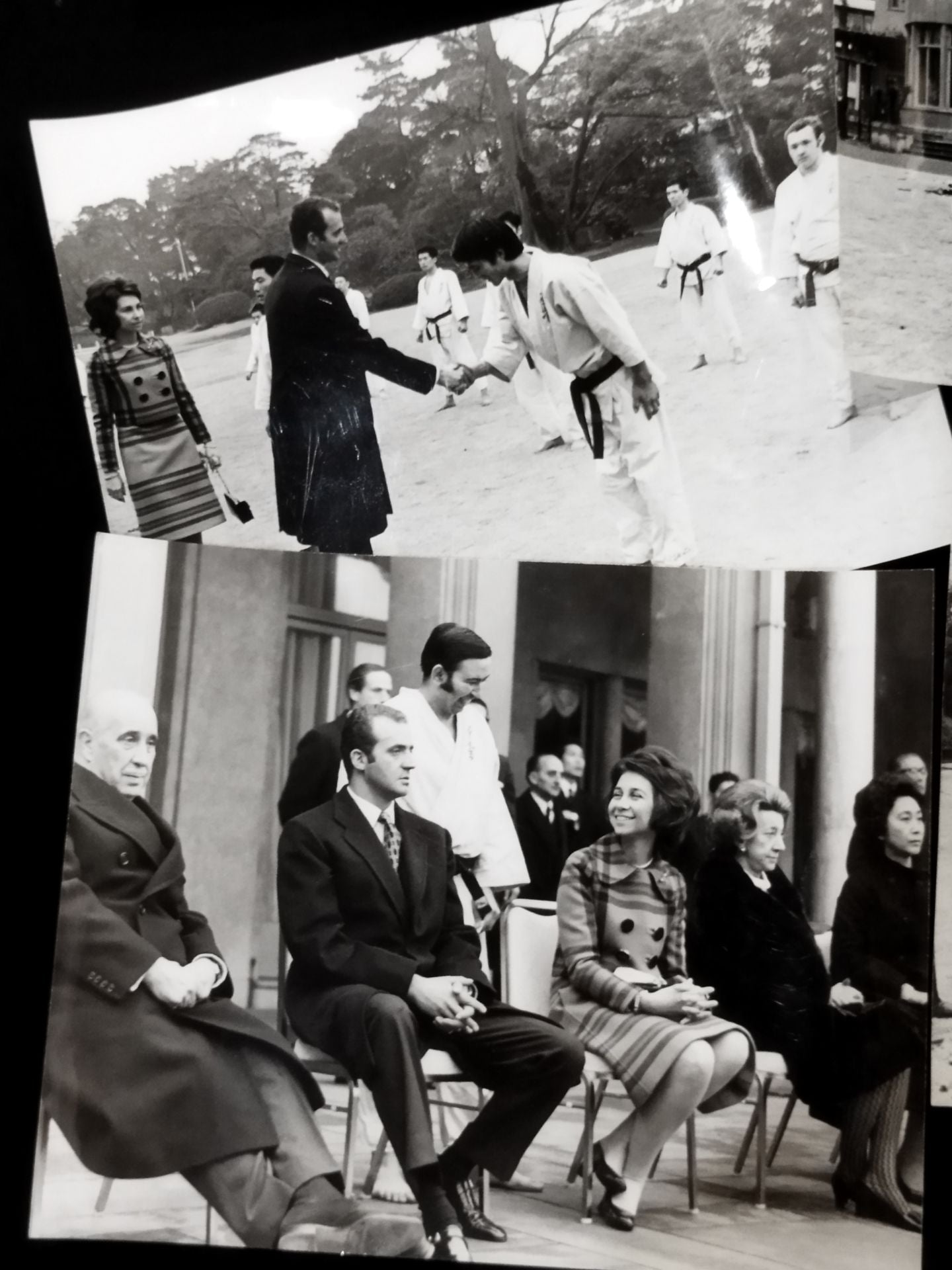 Mas Oyama (Masutatsu Oyama)  Demonstration on the occasion of the visit of the Crown Prince of Spain to JapanBlack and White photo  Set (1972)