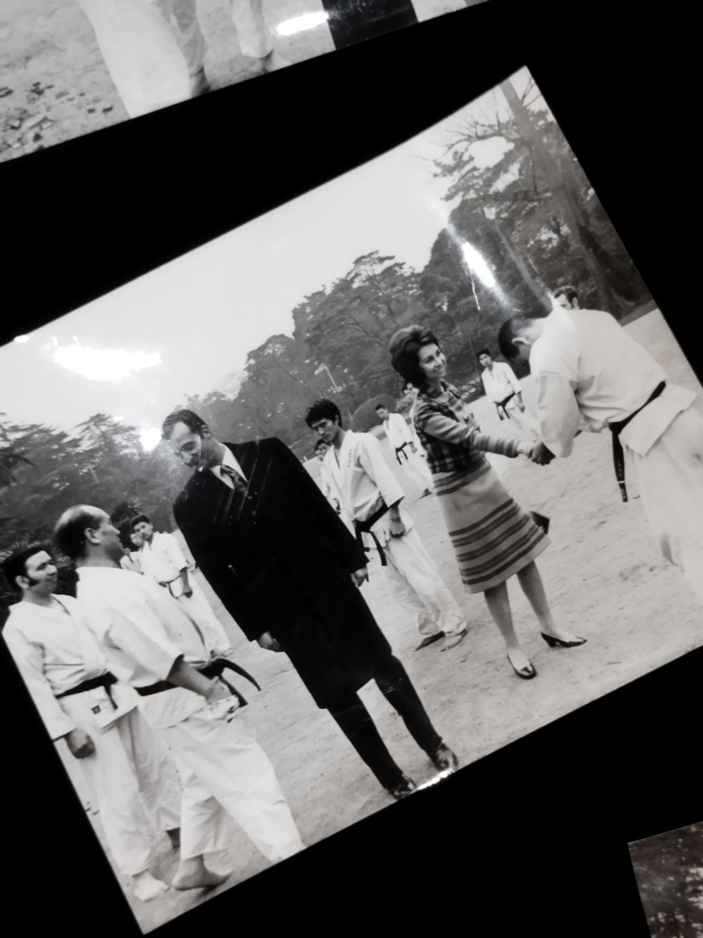 Mas Oyama (Masutatsu Oyama)  Demonstration on the occasion of the visit of the Crown Prince of Spain to JapanBlack and White photo  Set (1972)