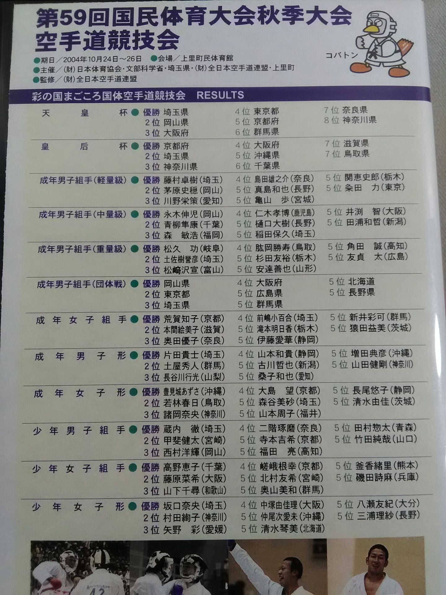 Sai no Kuni Magokoro Kokutai The 59th National Sports Festival Autumn Games KARATE Road Competition