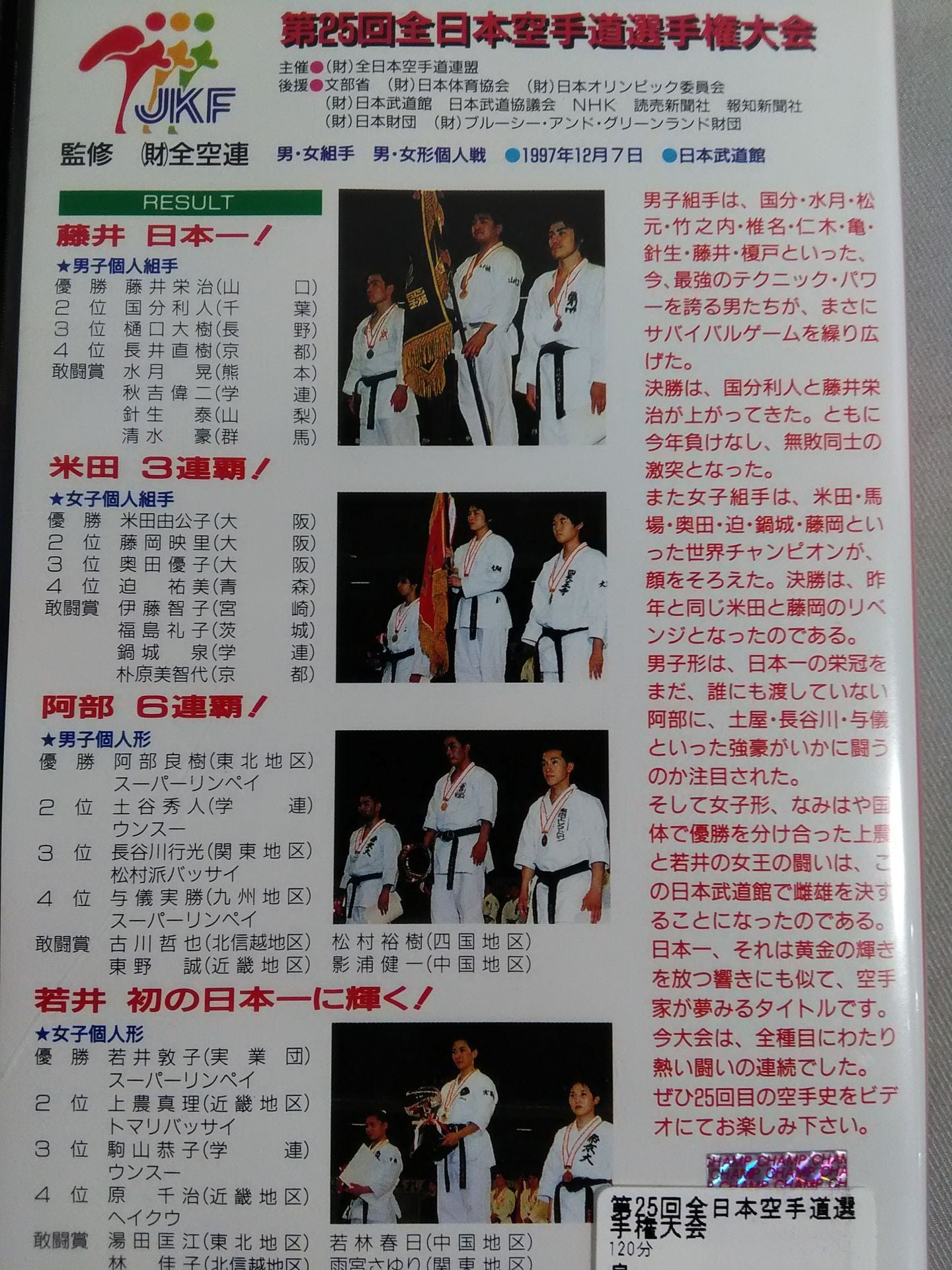 The 25th All Japan KARATE Province Fighters  Rights Tournament