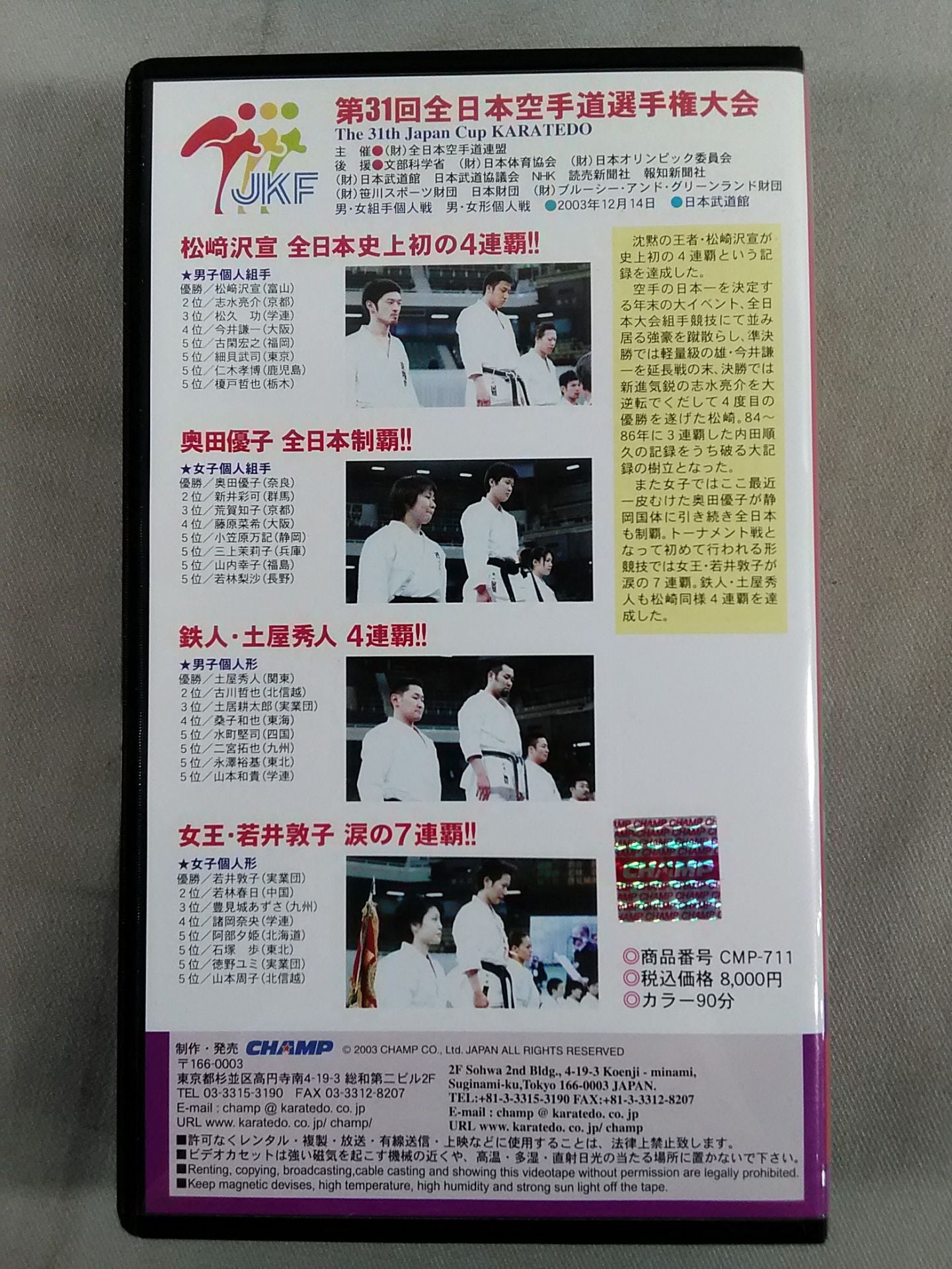 The 31st All Japan KARATE Province Fighters  Rights Tournament