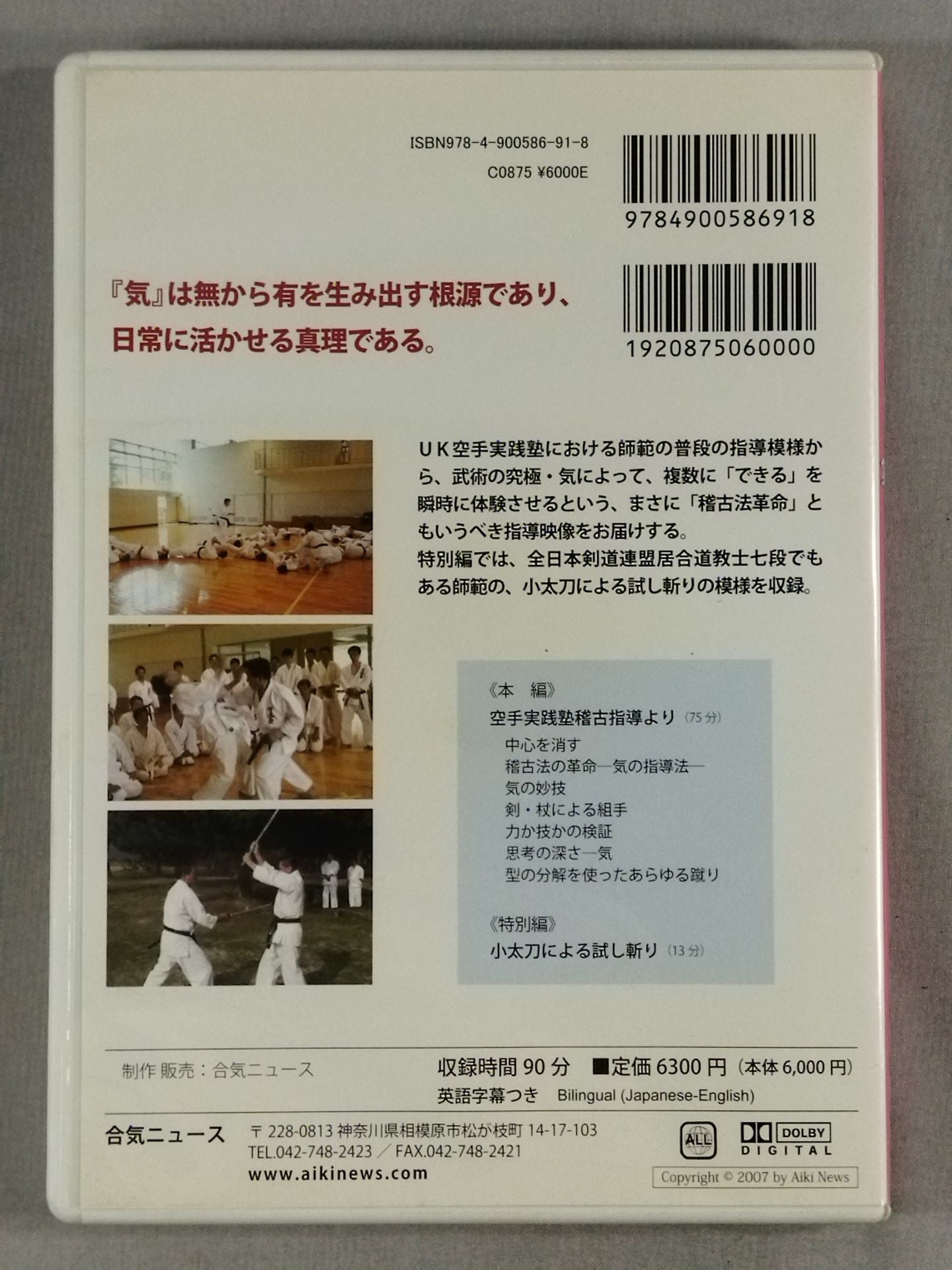 宇城空手 第3巻 宇城憲治 武術の究極・気